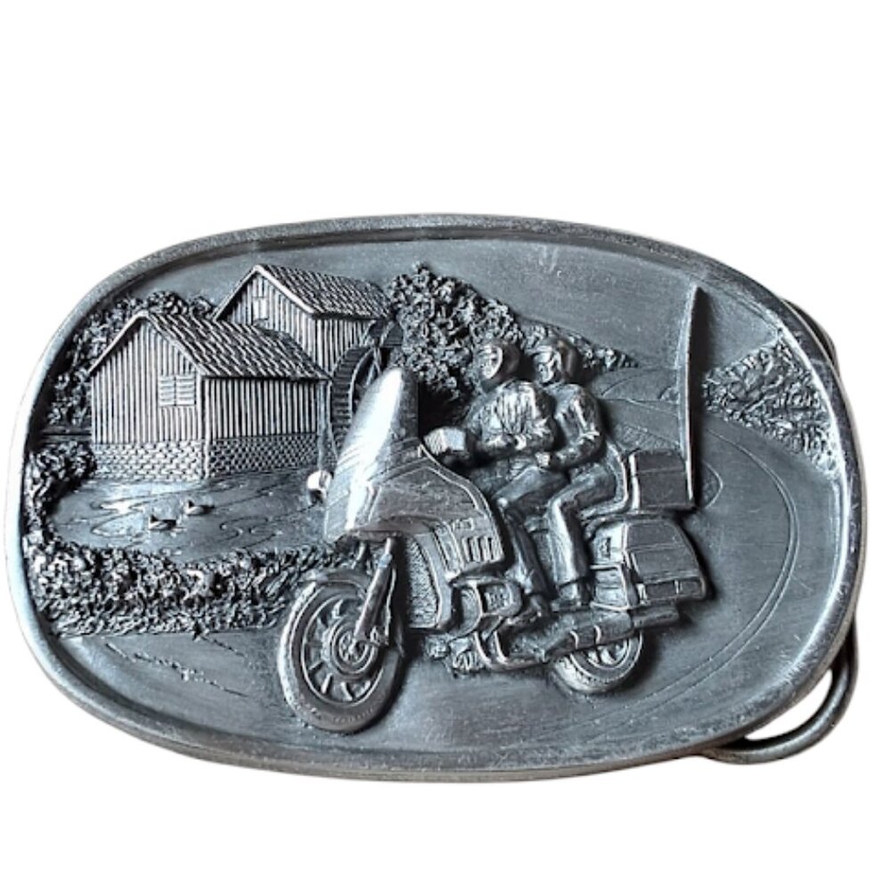 Vintage Motorcycle Touring Belt Buckle, Bergamot Brass, 1984, N149 - Picture 3 of 3